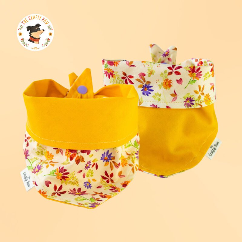 autumn flowers reversible bandana